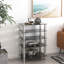 Table de bout à 5 niveaux en verre trempé avec table de bout en acier inoxydable pour le salon et la chambre à coucher