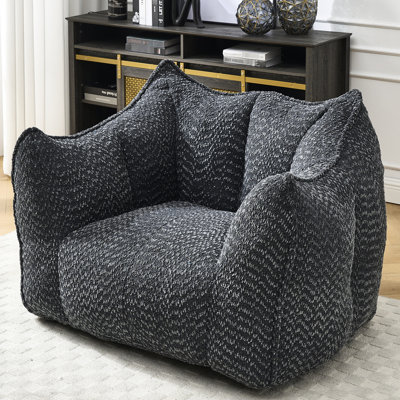Fauteuil à billes Relaxing - Chenille, superbe mousse douce, noir, pour une bonne nuit de repos