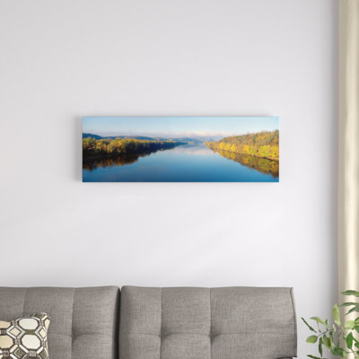« automne landscape », wisconsin river, crawford county, wisconsin, états-unis, reproduction de photo sur toile tendue