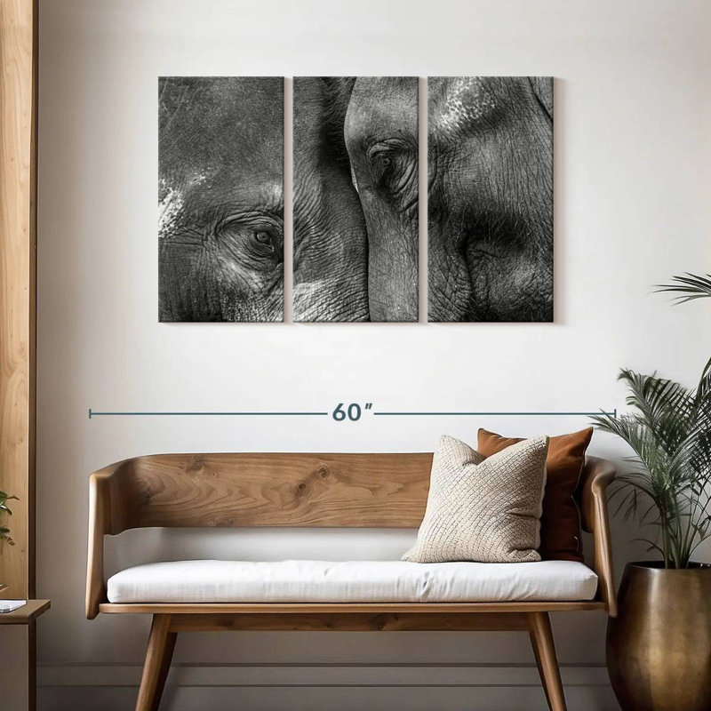 Brampt Inseparable Elephants, 28" H x 45" W
