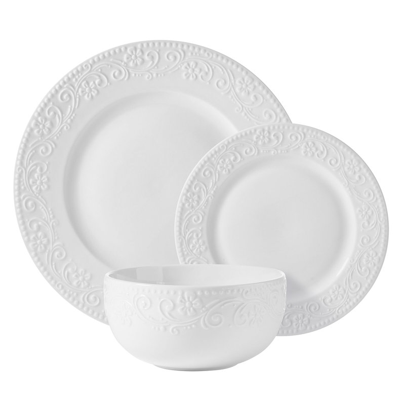 Service de table 24 pièces, service pour 8 Textured Charm