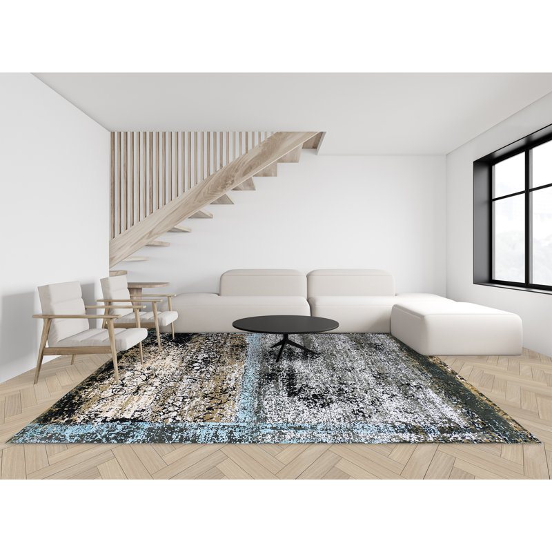 NEOV4622RCHLB Hand Knotted Wool Area Rug, Rectangle 9' x 12'