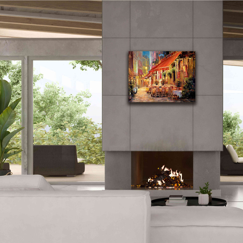 «Café in Light» par Haixia Liu, art mural sur toile, H 26 po x l 34 po x P 1,5 po