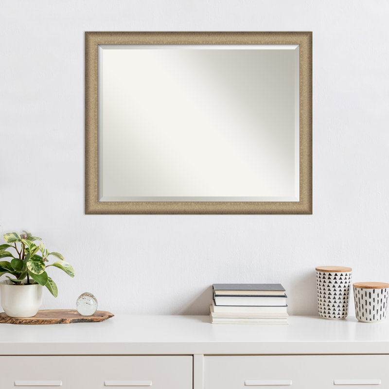Miroir d'appoint mural en plastique Jonnie, Brun, 25 po x 31 po