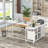 Shatima L-Shaped Iron Desk with Built-In Electrical Outlet