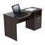 Bureau d'ordinateur à espresso avec deux tiroirs Alek