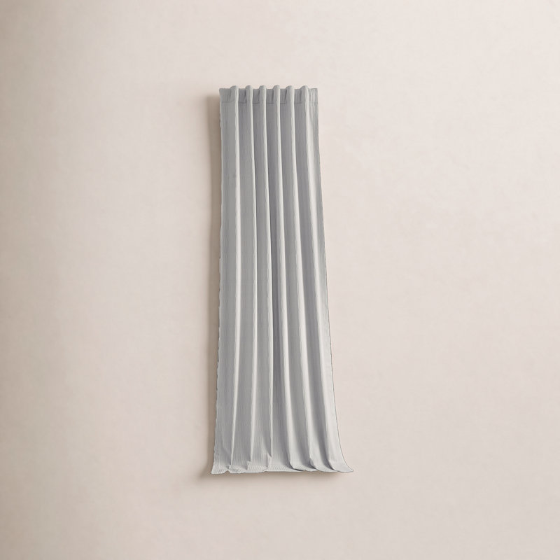 Akieba Lines Velvet Room Darkening Curtains, Silver, 50" W x 108" L