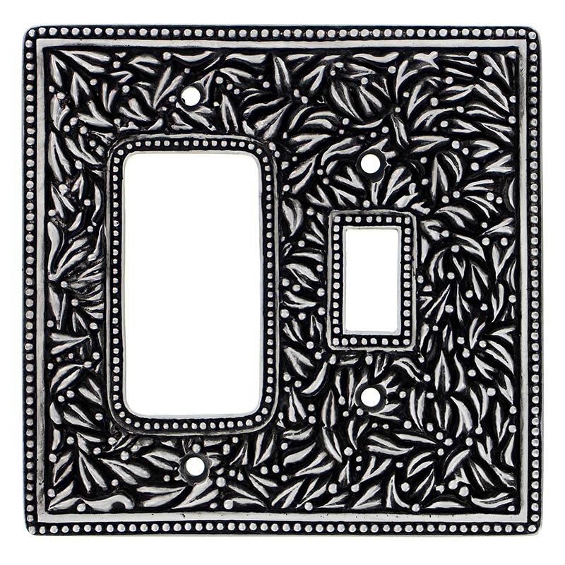 San Michele 2-Gang Toggle Light Switch / Rocker Combination Wall Plate, Antique Brass