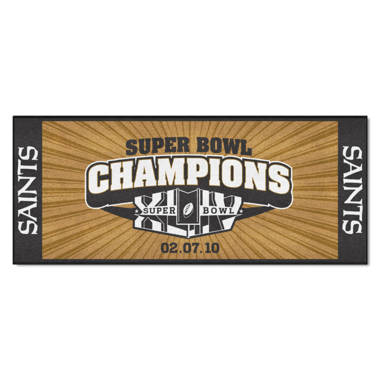 New Orleans Saints Football Rug - 20.5in. x 32.5in., 2010 Super Bowl XLIV  Champions, 11274