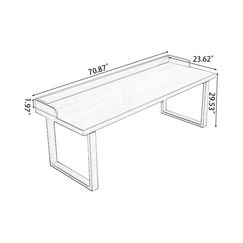 Bureaux rectangulaires en bois massif brun, H 29,53 po x l 70,87 po x P 23,62 po