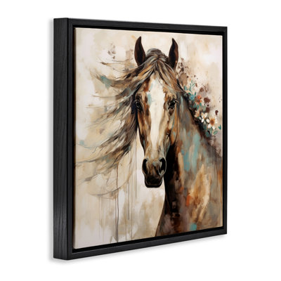 Brown Horse with Florals