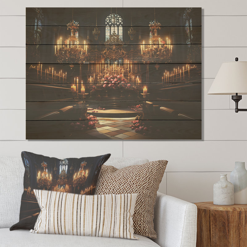 Basilique baroque - Église sur bois, H 30 po x l 40 po