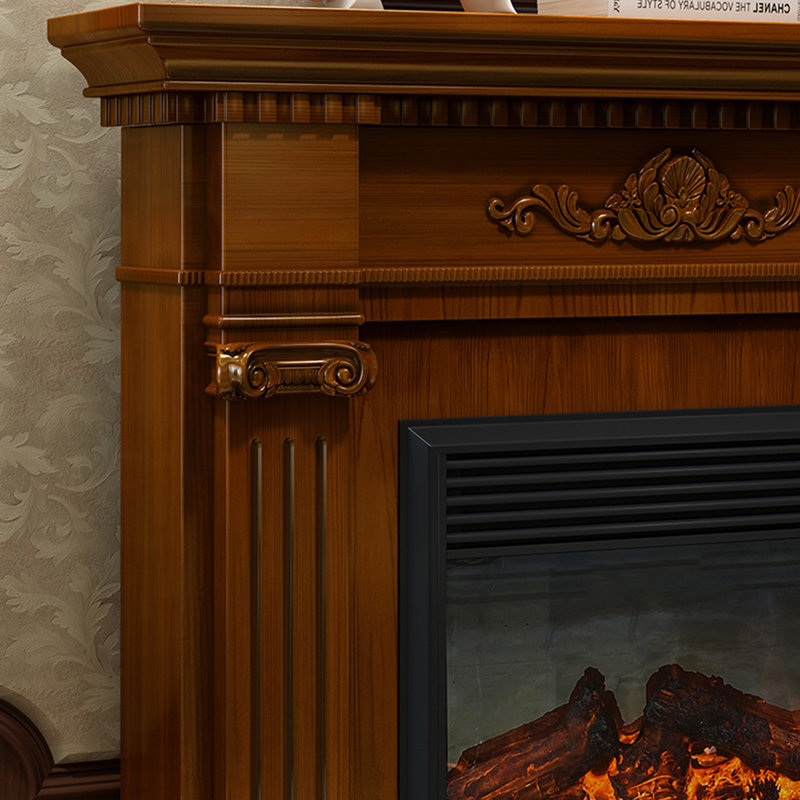 European retro simulation flame electric fireplace, 43.3" H x 47.24" W x 12.59" D