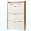 Deux tiroirs, trois portes pliantes, grande armoire à chaussures de rangement, blanc-1764487754