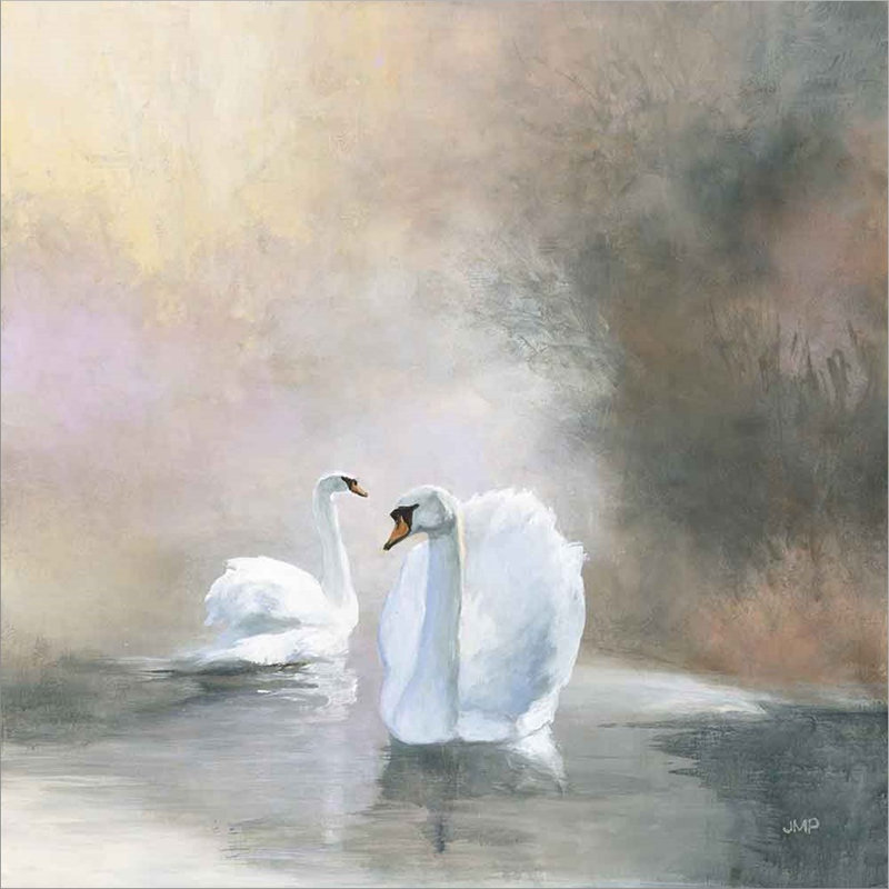«Swans in Mist» par Julia Purinton, art mural sur toile