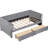 Gray Velvet Twin Daybed With Ergonomic And 2 Practical Drawer Options In For A Relaxed Vibe Drawers-1257733005
