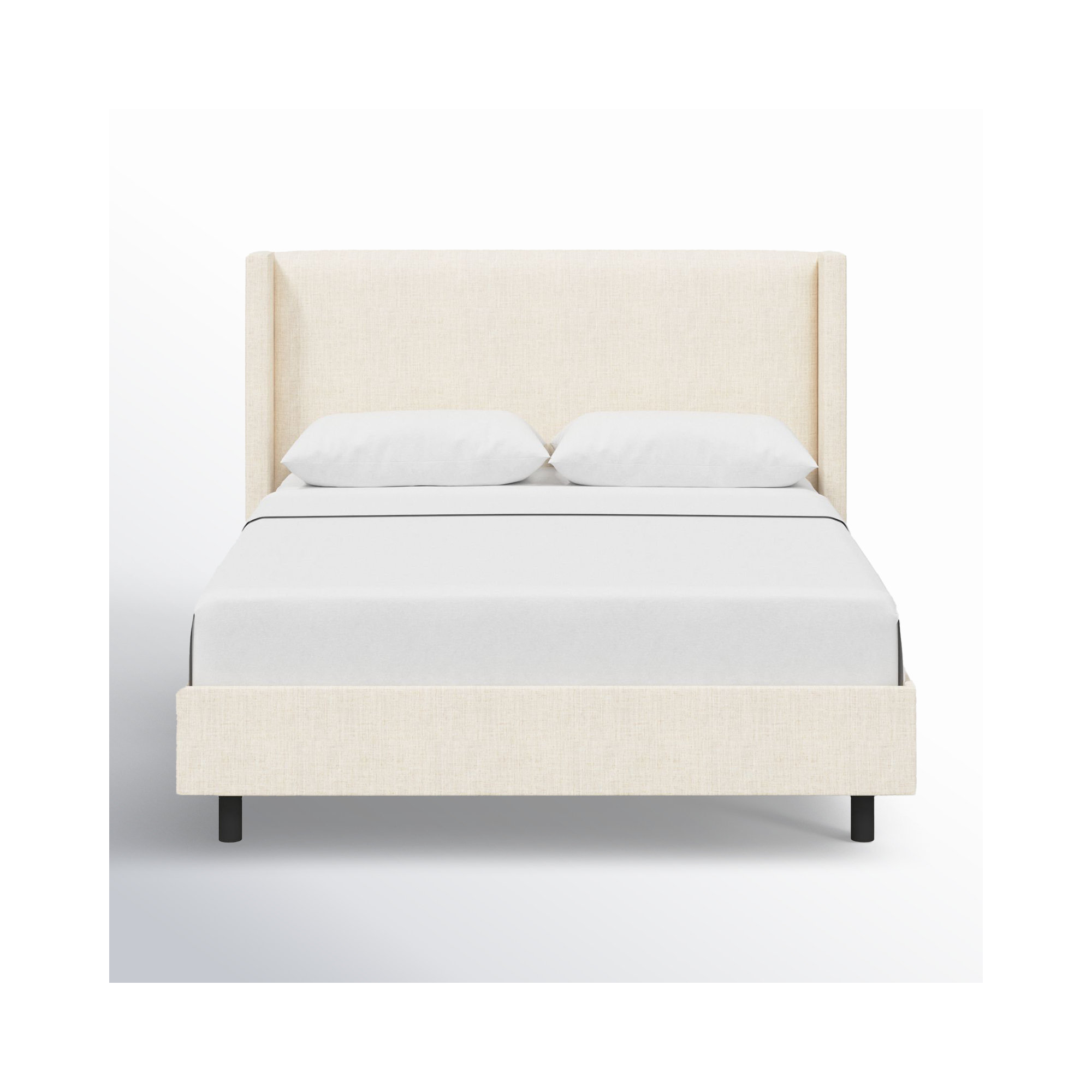 Hanson Upholstered Wingback Platform Bed, Classic Talc Linen, California King