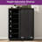 24 Pair Shoe Storage Cabinet With Fluted Sliding Door 6-Tier Shelves Freestanding Shoe Rack-2033175108