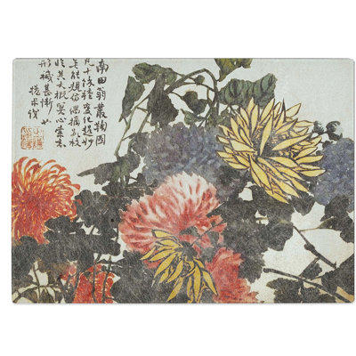 Tempered Glass Assorted Flowers Chopping Board