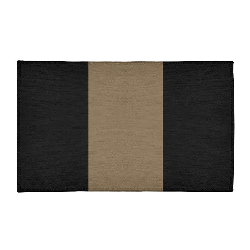 Gold/Black Area Rug, Rectangle 3' x 5'