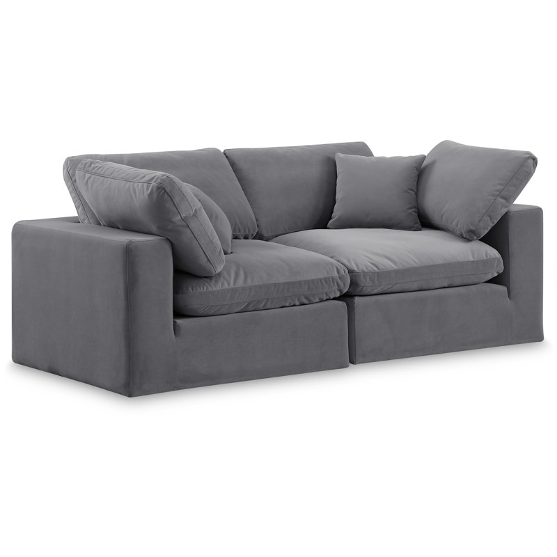 Hoggins 80'' Velvet Sofa, Grey Velvet