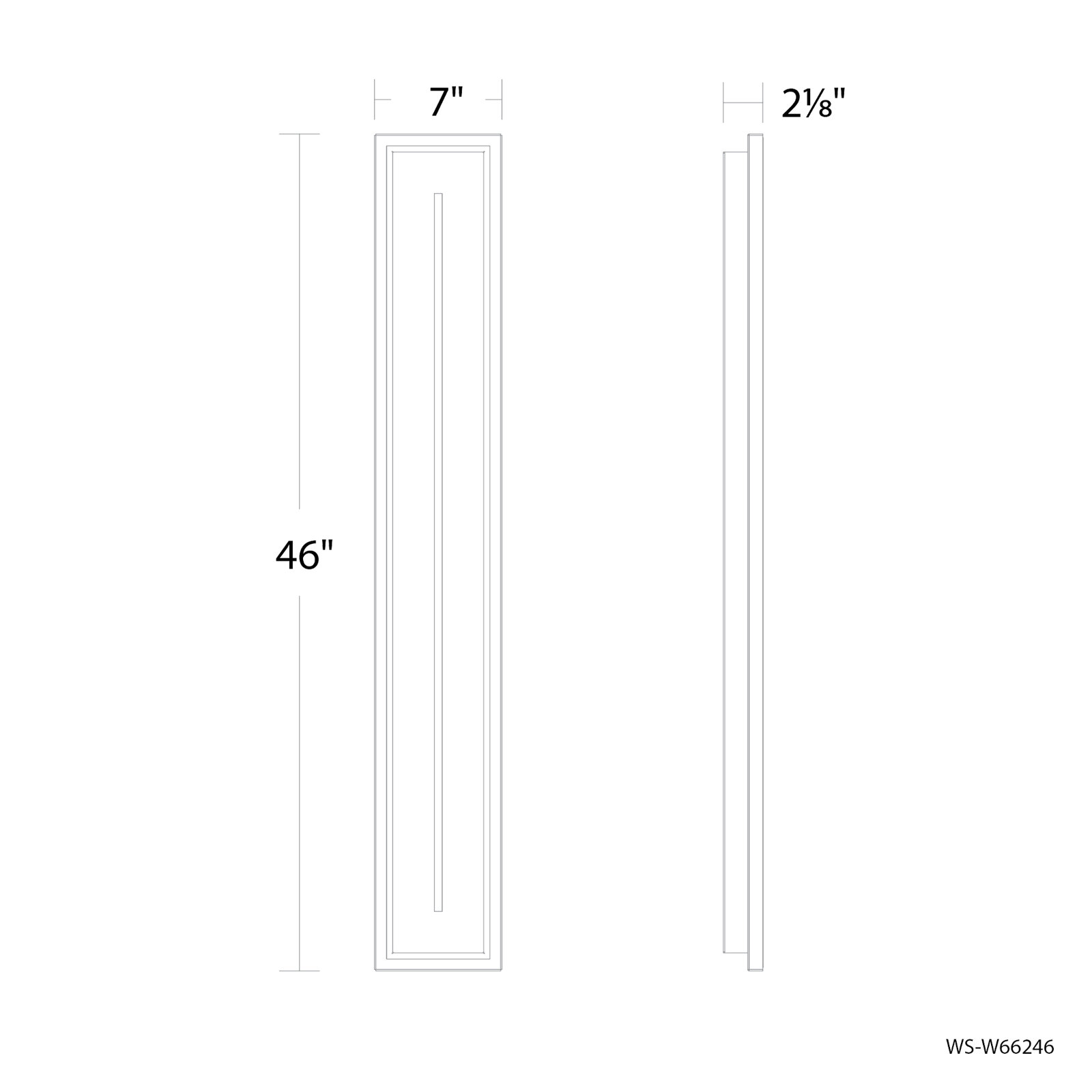 Midnight Outdoor LED Wall Light, 4000K, 46" H