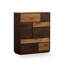 Armoire d'appoint en bois massif brun foncé + brun