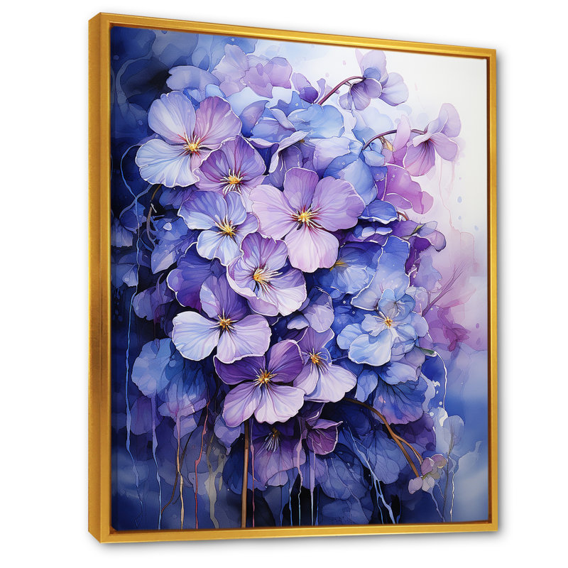 Lavande, fleurs mystérieuses I, H 20 po x l 12 po x P 1 po, Cadre flottant doré