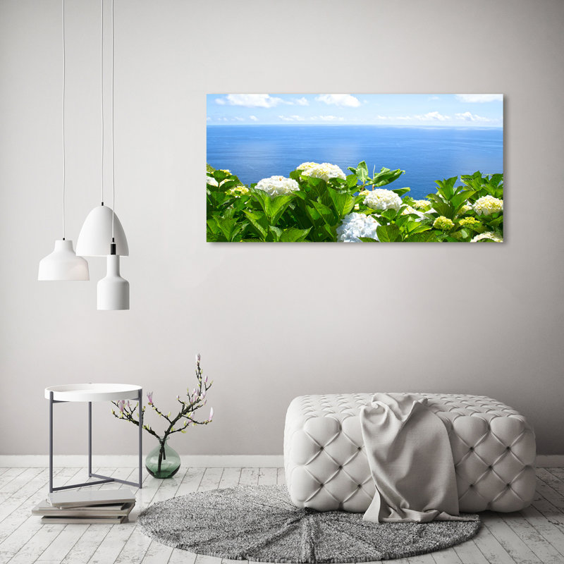 Flowers By The Sea - No Frame Print on Canvas