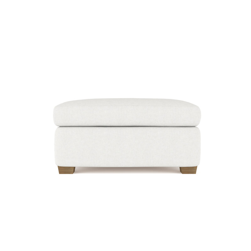 Rivington Ottoman, Plush Velvet Oyster, Weathered