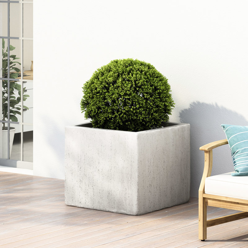 Pot à fleurs avant en oxyde de magnésium - l 22,09 po x P 19,21 po Béton léger instantanément votre apparence jardin 21,5 po x 21,5 po x 19,21 po
