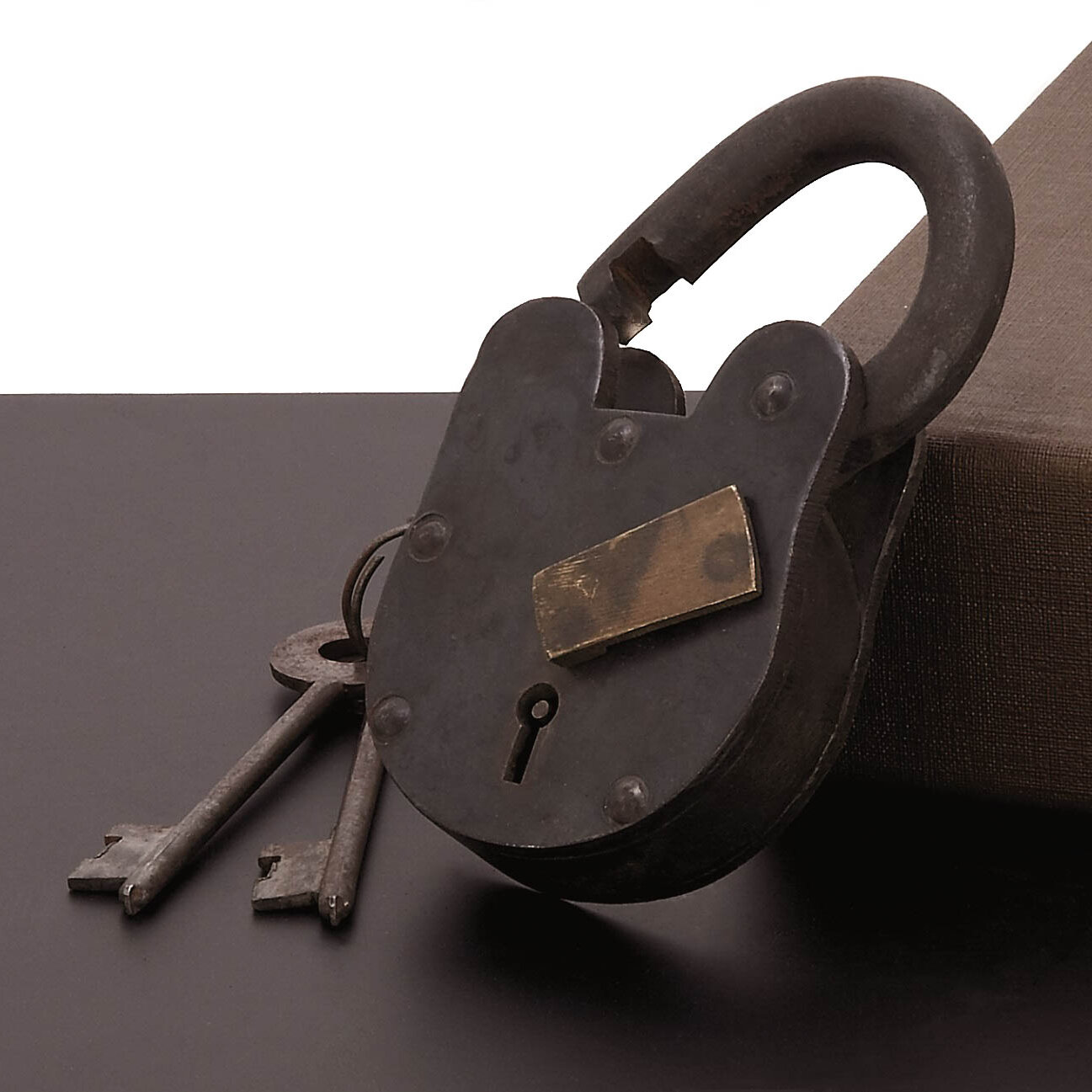 Vintage key, keyhole and lock set or victorian padlock elements