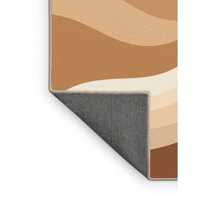 Tapis beige doux et moelleux de couleur unie minimaliste Olivet, Rond 4 pi