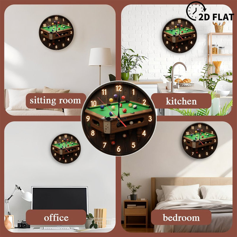 Horloge murale pour table de billard