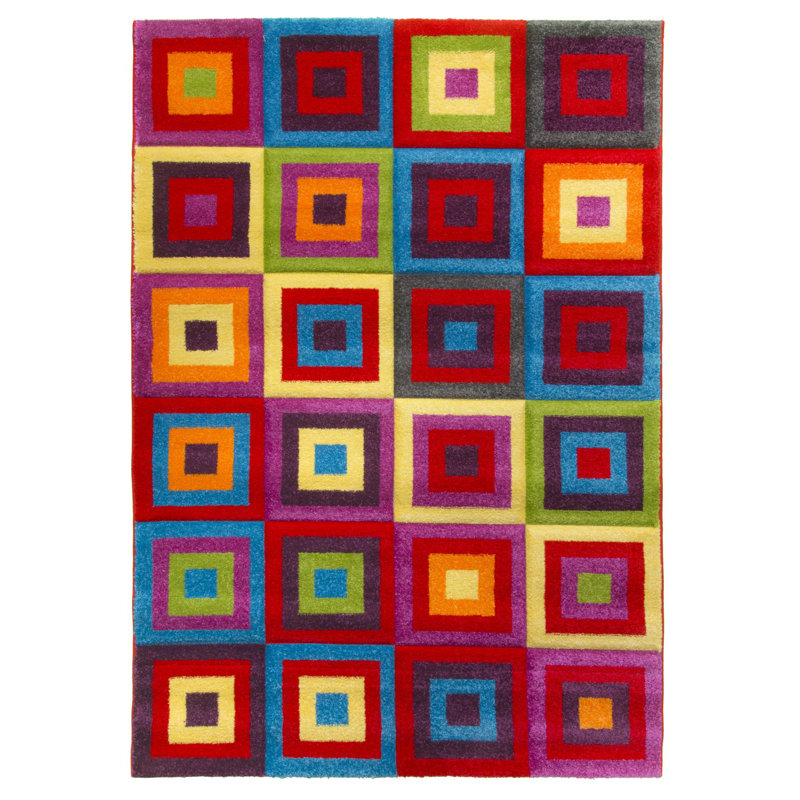 Geometric Shag Area Rug, Rectangle 200 x 300cm