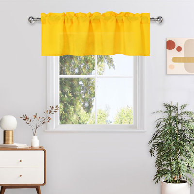 1 Panel Valance Curtains for Living Room, Kitchen Valance for Windows, Basement Window Curtains, 52 X 18 Inch