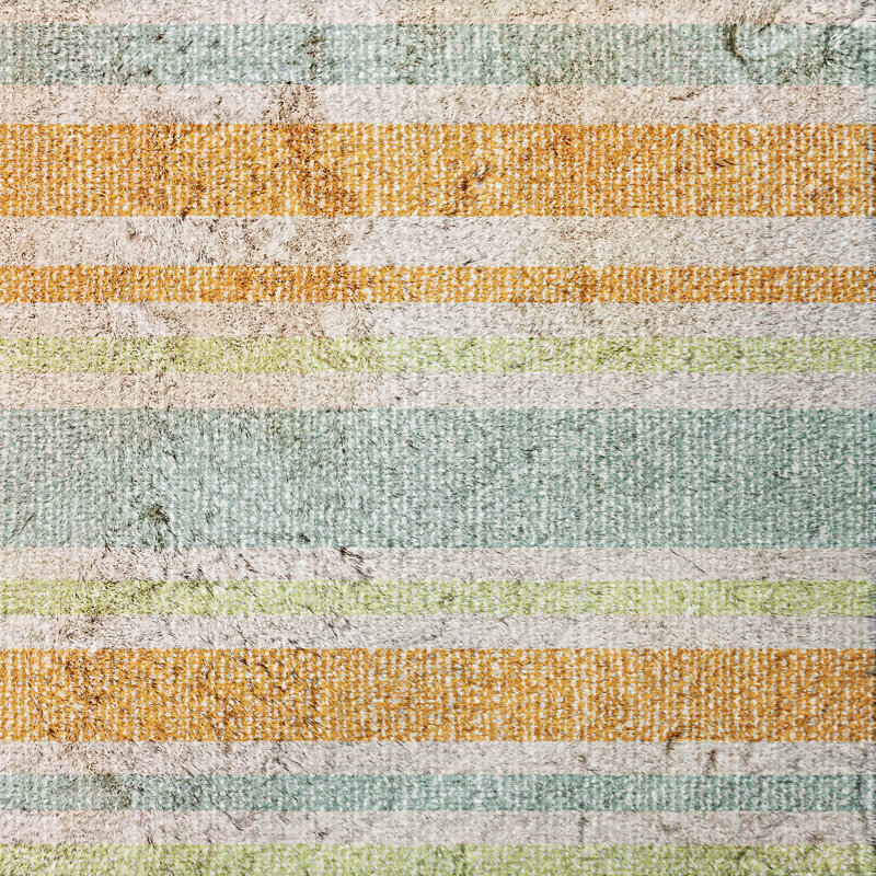 Premium Machine Washable Dream Shag ADS531 Striped Rug, Orange, 8' Round