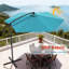Parasol de marché en porte-à-faux 10 pi avec ajustement facile, tissu teint dans la masse, 8 nervures pour la cour arrière, près de la piscine-880225563