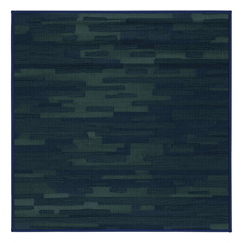 Machine Washable Abstract Gray Area Rug, Square 3'