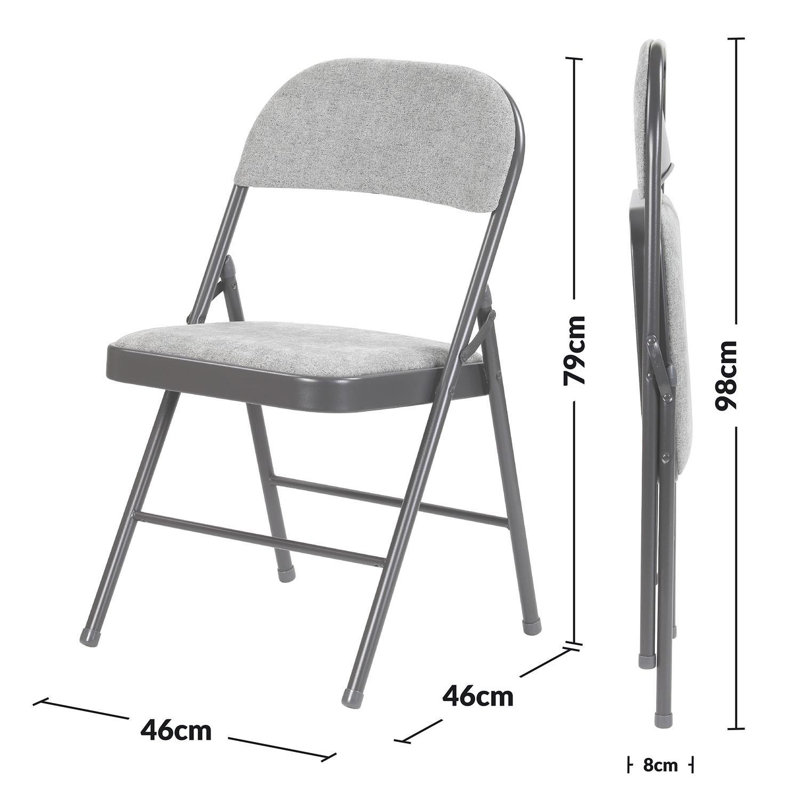 Fabric Padded Stackable Folding Chair Folding Chair, Grey