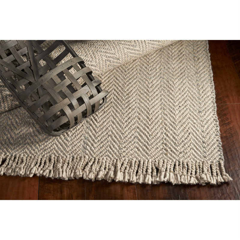 Tapis beige en laine à chevrons Stonover, Rectangle 8 pi 6 po x 11 pi 6 po