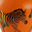 Sallisaw Orange with Zebra Print Handmade Ceramic Ginger Jar with Lid for Living Room Tabletop Decor