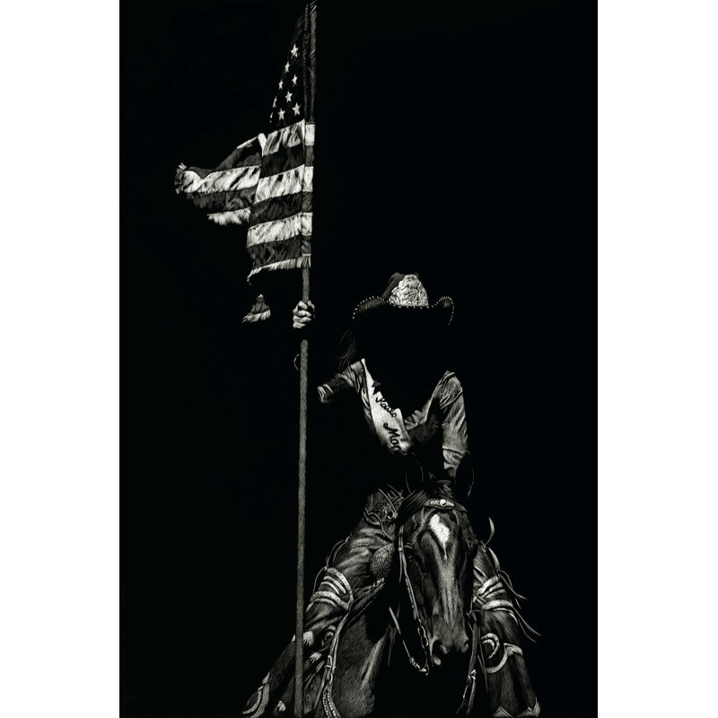 Scratchboard Rodeo VI, H 30 po x l 20 po