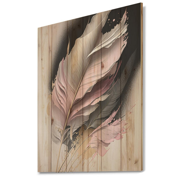 Bungalow Rose Pink And Beige Hyperrealistic Roses II On Wood Print ...