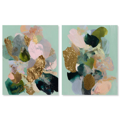 Ensemble de 2 décorations murales Boho Gilded Botanical Dream par Art Remedy