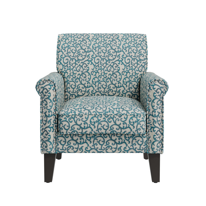 Kyhl Upholstered Armchair, Blue Polyester