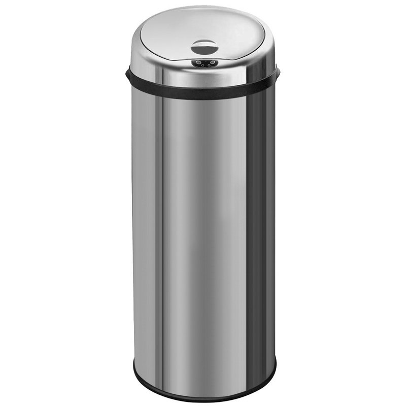 Ladson Steel Motion Sensor Kitchen Trash Can, Silver, 50L