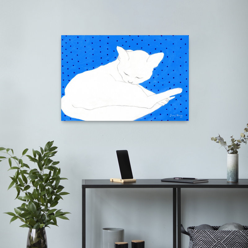 Contemporary Art Abstract Contemporary Cat Wall Art by Janel Bragg - Wrapped Canvas Print, 40.64 cm H x 60.96 cm W