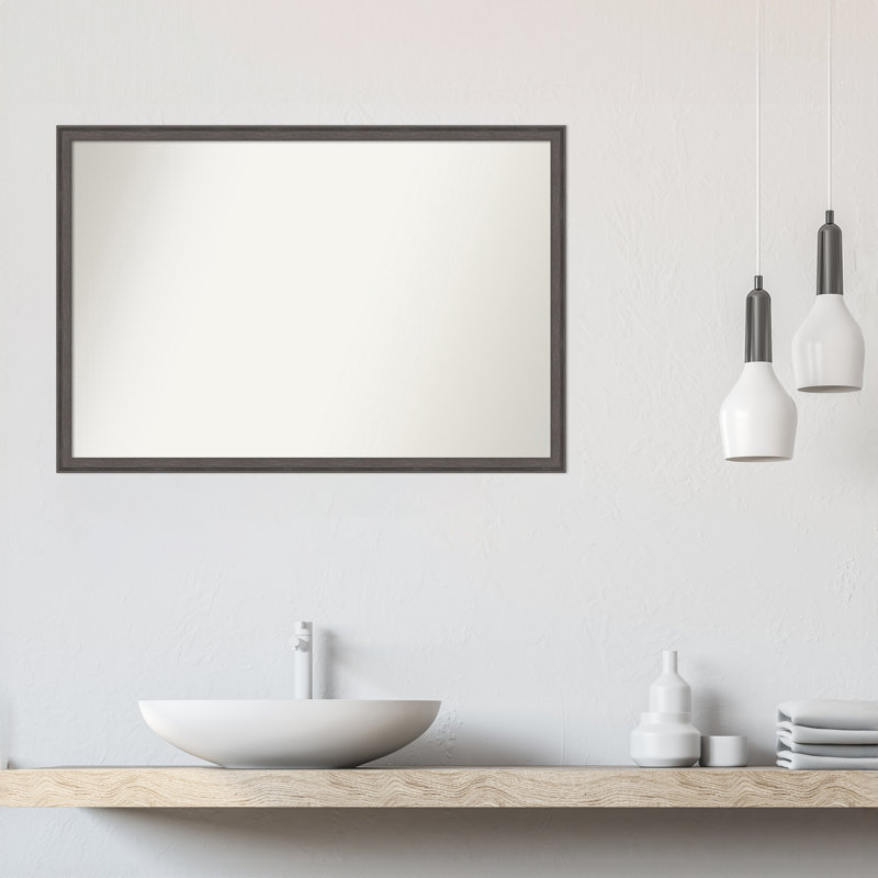Miroir mural Florence, Rectangle, 25,75 po x 37,75 po, Brun clair