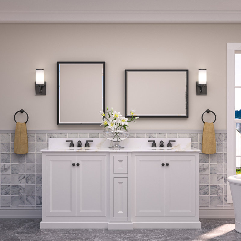 Miroir de salle de bain Areiona, 30 po x 36 po, Noir